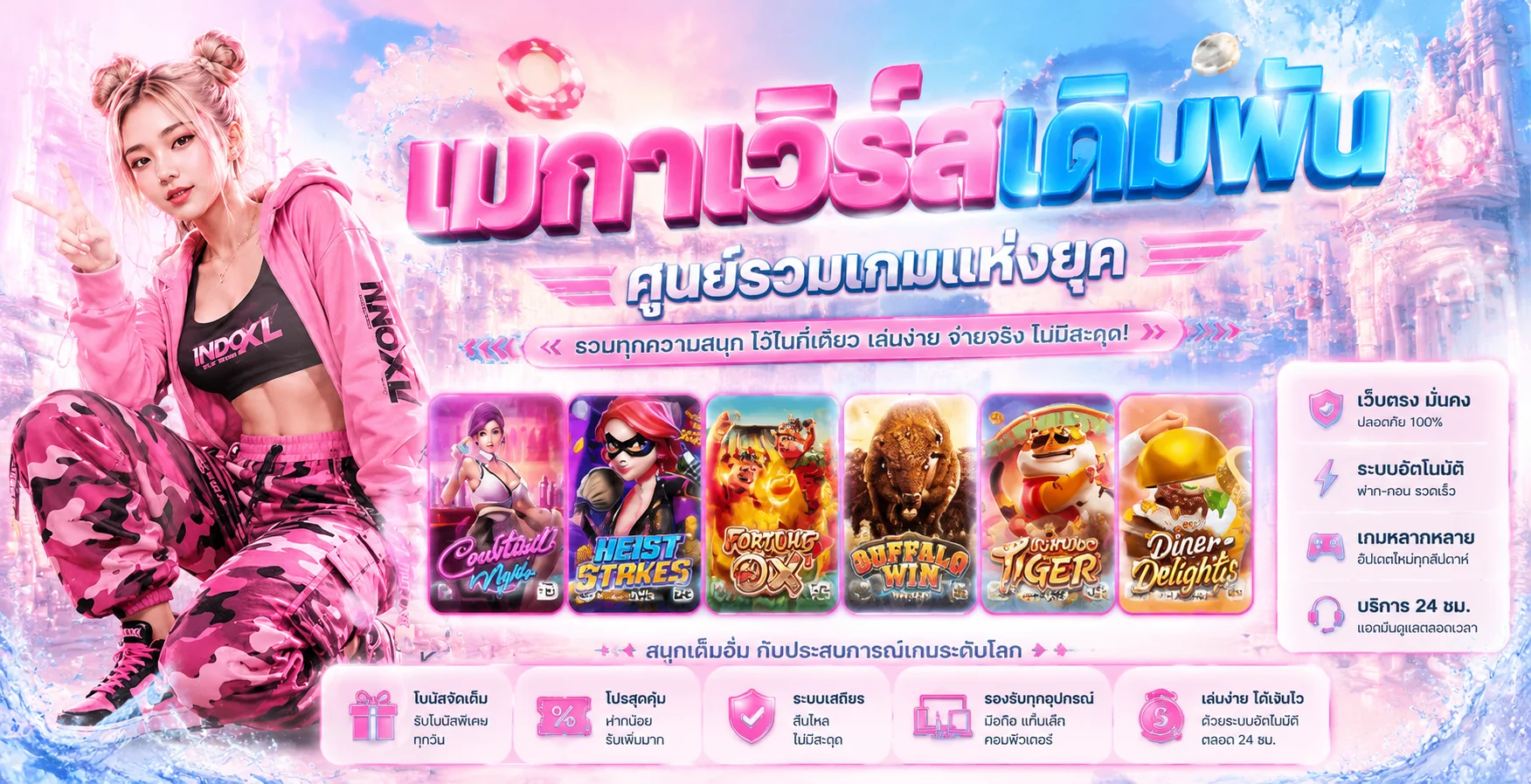สล็อตออนไลน์ HappyVegas รวมค่ายเกมสล็อตยอดนิยม