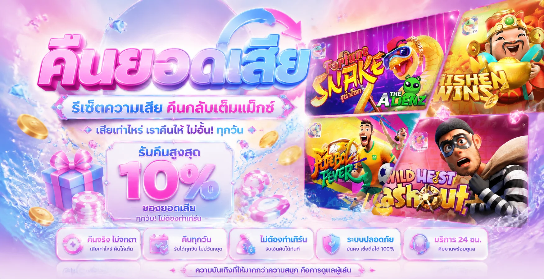 รวมค่ายเกมสล็อตและคาสิโนสดบน HappyVegas